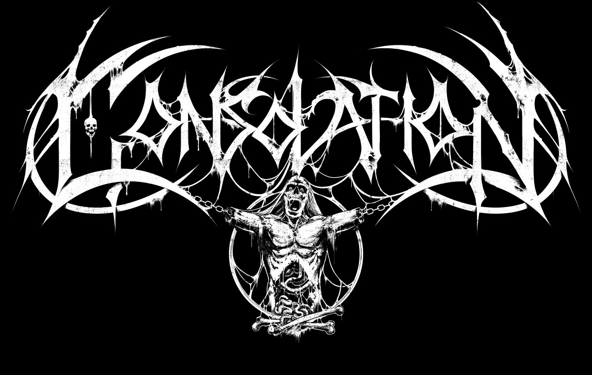 Consolation death metal logo with a chained figure