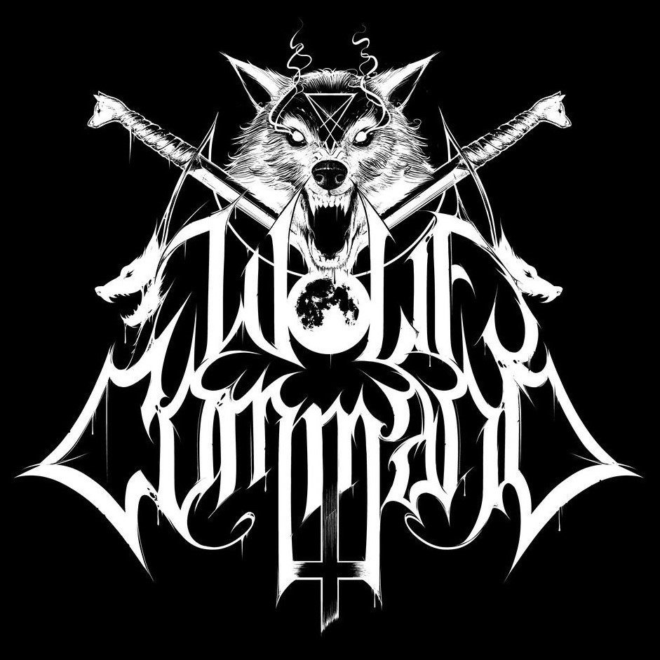Wolf's Command black metal logo with a wolf's head and crossed swords